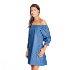 Callie Chambray Off The Shoulder Dress – Tuckernuck Prep Style, Call Me, Off Shoulder Dress