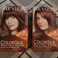 Medium Golden Brown #43, Sealed, New In A Box. Revlon Hair Color, Dark Auburn Hair Color, Dark Auburn Hair, Silky Shiny Hair, Revlon Colorsilk, Dark Ash Blonde, Auburn Color, Brown Hair Shades, Hair Color Brands