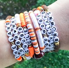 Browns Inspired Bracelets / Browns Bracelets / Cleveland - Etsy Team Bracelets, Inspired Bracelets, Football Bracelet, Go Browns, Browns Football, Multiple Bracelets, Brown Bracelet, Star Bracelet, Oct 11