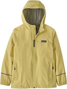 Fit and Design: Regular fit Elasticized sleeve cuffs and a straight hem Full-length, waterproof zipper with an internal wind flap Three-panel hood has a stay-put fit and an elastic gusset to keep out rain Welted, zippered handwarmer pockets Hand-it-down ID label Patagonia logo on front Technology: Waterproof/breathable H2No® Performance Standard 3-layer shell provides the highest levels of comfort, performance and long-term waterproof durability Additional Details: Made in a Fair Trade Certified™ factory, which means the people who made this product earned a premium for their labor Patagonia Torrentshell, Patagonia Logo, Patagonia Kids, Winter Gear, Patagonia Jacket, Snowboard Boots, Winter Kids, Outdoor Clothing, School Uniforms