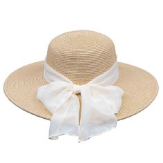 Straw Sun Hat with Chiffon Bow - Karen Keith Hats — SetarTrading Hats Chic Beach Straw Hat In Solid Color, Elegant Solid Color Sun Hat For Vacation, Chic Solid Straw Hat For Beach, Chic Solid Color Straw Hat For The Beach, Chic Solid Color Straw Hat For Beach, Elegant Lightweight Sun Hat For Spring, Brimmed Boater Hat For Picnics, Elegant Lightweight Hats For A Day Out, Chic Adjustable Sun Hat For Kentucky Derby