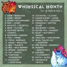 a list of things to do in the whimsical month of the year