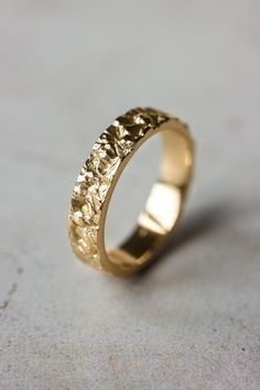 This listing is for the set of TWO wedding bands: for him and for her.Unusual wedding bands for couple feature unique rock surface. Textured unisex ring looks original and modern, you won't find anything similar mass produced. Stylish wedding rin... Modern Gold Rings Unique, Unusual Wedding Bands, Two Wedding Bands, Unique Wedding Bands For Women, Wedding Rin, Rock Texture, Unusual Wedding Rings, Alternative Wedding Bands, Wedding Bands For Him