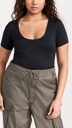 Good American Scuba Scoop Crop Tee | Shopbop Good American, Crop Tee, American Apparel, Size Clothing, Plus Size Outfits, Fabric Weights, New Arrivals, Top Outfits, Plus Size