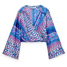 Brand New Zara In Small Size 100%Polyester Blue Vibrant Print V-neck Top, Blue Vibrant Print Blouse For Spring, Zara Bohemian Long Sleeve Tops, Blue Long Sleeve Blouse With Vibrant Print, Zara Blue Floral Print Blouse, Blue V-neck Top With Vibrant Print, Zara Blue Long Sleeve Blouse, Chic Blue Blouse With Vibrant Print, Silk Bralette