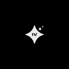 a black and white photo with the word iv in it's center, surrounded by stars