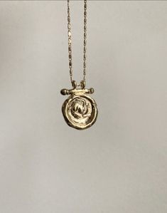 Hare Intaglio Necklace — Heron and Lamb Vintage Gold Pendant Necklace, Filipina Jewelry, Unique Gold Necklace, Gold Necklace Unique, Wax Seal Design, 18th Century Jewelry, Intaglio Jewelry, Seal Necklace, Wax Seal Necklace