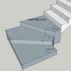 the steps are labeled with measurements for each step