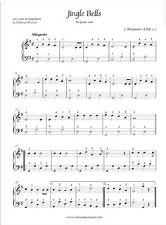 the music sheet for jungle bells, with notes and notations in english or spanish