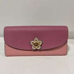 Coach Slim Envelope Wallet Rose Style No. F78068 Color: Im/Rose Details: * Crossgrain Leather * 12 Credit Card Slots * Full- Length Bill Compartment * Zip Coin Pocket * Turn Lock Closure * Outside Open Pocket * 7 3/4" ( H) X 4" ( L) X 3/4" (W) * Retail: Us$298 Plus Tax *** Actual Color May Be Slightly Different Due To Lighting *** Elegant Pink Coach Clutch, Feminine Pink Wallets For Daily Use, Pink Envelope Wallets For Everyday Use, Pink Envelope Wallet For Everyday Use, Elegant Pink Envelope Wallet, Coach Pink Wallet With Removable Pouch, Daily Use Pink Coach Clutch, Pink Coach Leather Wallet, Pink Leather Coach Wallet