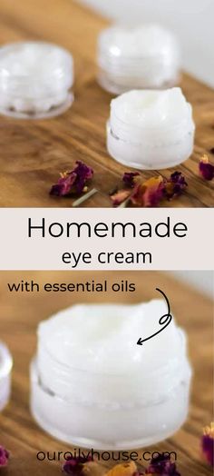 Our Oily House, Homemade Eye Cream, Natural Eye Cream, Anti Aging Homemade, Diy Eye Cream, Homemade Spa, Cold Pressed Coconut Oil, Homemade Beauty Recipes