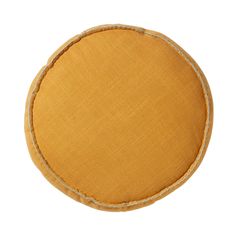 an orange round cushion on a white background