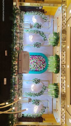 an overhead view of a banquet hall with tables and chairs