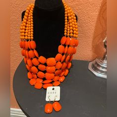 Brand: Core Orange Necklace With Matching Earrings Beautiful Piece Of Costume Jewelry Burnt Orange Jewelry, Orange Jewelry, Orange Necklace, Matching Earrings, Burnt Orange, Color Orange, Costume Jewelry, Womens Jewelry Necklace, Jewelry Necklaces