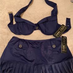 New With Tags! Top Regularly $70. Bottom Regularly $66. Top Size Small. Bottom Tag Says Small Inside Suit Says Xs Elegant Lined Blue Swimwear, Elegant Blue Lined Swimwear, Chic High Waist Blue Swimwear, Chic Navy Swimwear For Summer, Chic Blue High Waist Swimwear, Chic Fitted Navy Swimwear, Blue High-waist Party Swimwear, Chic Blue Swimwear For Party, Chic Blue High-waisted Swimwear