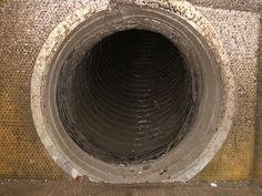 the inside of a pipe that is very dirty