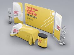 exhibition display stand kit mockup on grey background