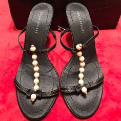 Victoria’s Secret Pearl T-Strap Black Sandal Size 7.5 Made By Colin Stuart. These Were Bought Through Victoria’s Secret And Were Never Worn. The Heel Is Approx. 3” The Shoe Is Made Of Black Satin, Pearls And Rhinestones. These Are A Beautiful Pair Of Heels. Elegant T-strap Synthetic Sandals, Elegant Synthetic T-strap Sandals, Black T-strap Heels For Summer, Fitted T-strap Sandals For Evening, Black T-strap Sandals For Summer Formal Events, Black T-strap Sandals For Formal Summer Occasions, Black T-strap Sandals For Formal Summer Events, T Strap, Black Satin