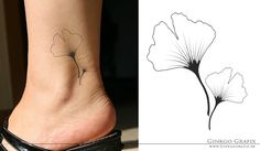 a small flower tattoo on the ankle and an image of a woman's foot