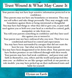 a blue book cover with the words trust wound and what may cause it