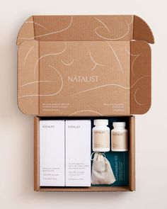 an open natlist box containing skin care products