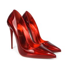 Christian Louboutin 'So Kate 100' pumps in red holographic patent leather with a stiletto heel and a pointed toe. Includes dust bag. Brand = Christian Louboutin Size = 40 Condition = 8/10, Very good. Material = Patent leather Heel Height = 130mm SKU = 22279-11 Luxury Pointed Toe Heels With Glossy Finish, Luxury Glossy Pointed Toe Heels, Luxury Glossy Finish Pointed Toe Heels, High Heel Patent Leather Heels For Fashion Events, Patent Leather High Heels For Fashion Events, Designer High Heel With Glossy Finish, Designer High Heels With Glossy Finish, Designer Glossy High Heels, Designer Glossy Finish Heels