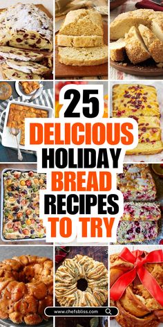 The holiday season is the perfect time to indulge in delicious, homemade breads that fill your home with warmth and festive aromas. These 25+ holiday bread recipes are designed to make your celebrations even more special, from sweet breads like cinnamon rolls and gingerbread to savory options like stuffing and herb loaves. Whether you're hosting a holiday feast, looking for a cozy breakfast treat, or baking gifts for loved ones, these holiday bread recipes will add the perfect touch to your seasonal festivities. Get ready to bake up some joy and make memories around the table with these delightful breads. Hot Chocolate Bread, Panera Holiday Bread Recipe, New Years Bread, Holiday Breads For Gifts, Christmas Breads For Gifts, Holiday Bread Recipes, Holiday Breads, Christmas Breads, Christmas Bread Recipes