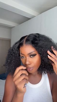 👉Wig: Hairsmarket Glueless Kinky Curly Human Hair Wigs 10 Inch👈 🤗Autumn Season Sale 🧧Wear Go Wigs 15% Off, Code:Weargo 🎁All orders come with a free gift & 4-5 Business Days Express Shipping 💰Buy Now Pay Later with Klarna, Sezzle, AfterPay and PayPal💰 Diy Lace Wig, American Movies, Natural Braided Hairstyles, Healthy Natural Hair Growth, Bob Cut Wigs, Wig Install, Graduation Makeup, Goddess Braids Hairstyles, Hd Lace Frontal