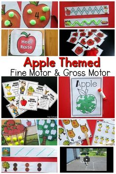 apple themed fine motor and gross motor activities