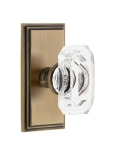 an image of a door handle with crystal knobs on the front and back sides