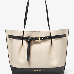 New With Tags Michael Kors Canvas Tote, Michael Kors Emilia Tote, Mk Tote Bag, Michael Kors Tote Bags, Travel Tote Bag, Crocodile Skin, Black Leather Tote, Leather Handbags Tote, Black Leather Bags