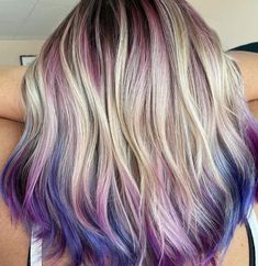 Rose Gold Hair Blonde, Purple Dip Dye, Blue Dip Dye, Pulp Riot Hair Color, Purple Tips, Midnight Moon, Vivid Hair Color, Pulp Riot Hair, Blue Tips