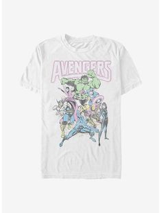 Marvel Avengers Group T-Shirt Avengers Group, Lily Calloway, T Shirts White, Hulk Marvel, Black Widow Marvel, Long Sleeve Kids, Virtual Closet, Marvel Avengers, V Neck Tee