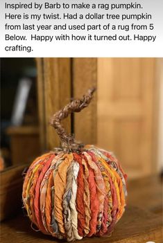 an image of a pumpkin made out of fabric