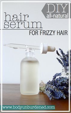 Hair Serum For Frizzy Hair, Serum For Frizzy Hair, Natural Hair Serum, Homemade Hair Products, Diy Hair Care, Natural Diy, Hair Spray, Natural Beauty Tips