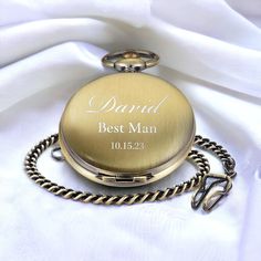 GUARANTEED DELIVERY BEFORE CHRISTMAS! Personalized POCKET WATCH & CHAIN Custom Engraved Pocketwatch Watches Fathers Day Groomsmen Gifts for Him Men Dad Boyfriend Groomsman Gift ▬ 𝗔𝗕𝗢𝗨𝗧 𝗨𝗦 ▬ PrecisionMemory aspires to create moments that last a lifetime with our personalized gifts for him & her. * Ships within 24 Hours. * Designed in Los Angeles, California. * Etsy Star Seller Order & Product Support. * Free 90 Day Returns & Exchanges. Please feel free to reach out to us with any questions. ▬ 𝗣𝗥𝗢𝗗𝗨𝗖𝗧 𝗜𝗡𝗙𝗢𝗥𝗠𝗔𝗧𝗜𝗢𝗡 ▬ Introducing our Custom Engraved Personalized Pocket Watch, a timeless accessory that combines elegance and personalization. Perfect for groomsmen, this exquisite timepiece is expertly crafted with meticulous attention to detail, made of high-quality stainl Gift Gold Pocket Watch With Metal Dial, Gold Pocket Watch With Metal Dial Gift, Gold Pocket Watch With Metal Dial As Gift, Personalized Gold Pocket Watch As A Gift, Personalized Gold Pocket Watch As Gift, Personalized Gold Pocket Watch For Gift, Personalized Formal Watch With Round Dial, Classic Pocket Watch With Stopwatch As Gift, Gold Engraved Watch Accessories For Gift