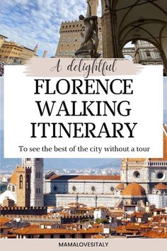 the city skyline with text overlaying it that reads, i delightful fiorence walking