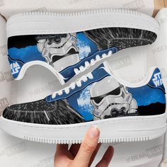 Stormtrooper Air Sneakers Custom Star Wars Shoes-Gear Wanta Star Wars Shoes Painted, Painted Textiles, Star Wars Shoes, Air Sneakers, Youthful Style, Black Fire, Sneaker Collection, Custom Shoes, Nike Jordan