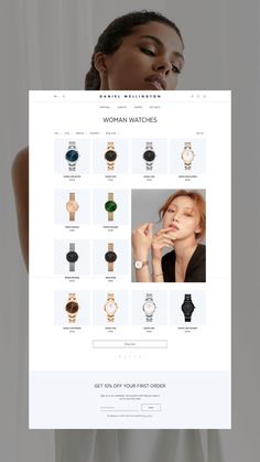 an image of a woman's watch page