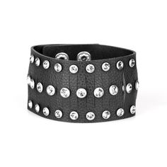 Unisex Leather Bling Wrap Bracelet. Edgy Silver Bracelets With Black Band, Edgy Silver Bracelet With Black Band, Edgy Silver Leather Bracelet With Black Band, Edgy Silver Jewelry With Black Band, Silver Leather Bracelets For Party, Edgy Silver Leather Bracelet, Silver Edgy Leather Bracelet For Parties, Edgy Silver Leather Bracelet For Party, Silver Bracelet With Black Band