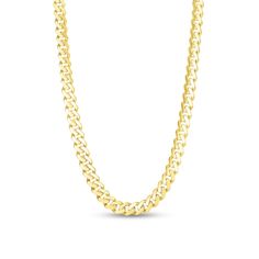 Complete all your favorite casual or dressy looks with this classic hollow 14K gold Cuban curb chain necklace. Fashioned in hollow 14K gold This 9.5mm-wide Cuban curb chain makes a bold statement of style. The 22.0-inch necklace secures with a box clasp. Yellow Gold Cuban Link Necklace Tarnish Resistant, Tarnish Resistant Yellow Gold Cuban Link Necklace, Classic Yellow Gold Cuban Link Necklace With Solid Construction, Classic Cuban Link Necklace With Chunky Chain, 14k Gold Cuban Link Necklace For Formal Occasions, Tarnish Resistant Cuban Link Necklace For Formal Occasions, Tarnish Resistant Cuban Link Necklace For Formal Events, Classic Gold Cuban Link Necklace, Classic Cuban Link Necklace With Chunky Oval Chain