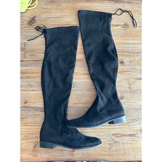 New. Never Worn Black Suede Over The Knee Boots. Size 8.5. Lace Up At The Top. Marc Fisher Boots Black, Knew High Boots, Marc Fisher Boots, Suede Box, Suede Over The Knee Boots, Fabric Boots, Brown Suede Boots, Suede Boots Knee High, Studded Boots