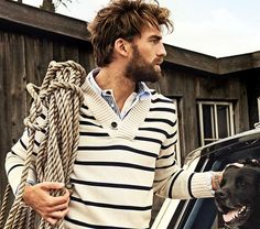 Let me find him on the waterfront with a pup and full tank of gas Sailor Aesthetic Male, Sailor Aesthetic, Victoire De Castellane, Killian Jones, Awesome Beards, Tin Man, Colin O'donoghue, Sailor Fashion, Captain Swan