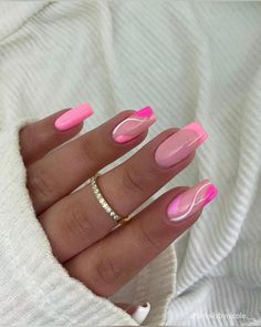 Wow Nails, February Nails, Summery Nails, Colorful Nails, Acrylic Nails Coffin Short, Summer Acrylic Nails, Short Acrylic Nails Designs, Pink Acrylic Nails, Classy Nails