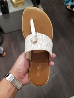 Michael Kors Women's Cindy Mini MK Logo PVC Sandal Vanilla/Cream 49T9CIFA1B Cream Sandals With Branded Insole For Beach, Michael Kors White Leather Sandals, Michael Kors White Sandals For Spring, White Michael Kors Sandals For Spring, Michael Kors Adjustable Sandals For Beach, Casual Michael Kors Sandals For Summer, Mk Sandals, Mk Logo, Girly Shoes