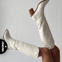 Billini Novena Boots Color:Off White Size: 9 Boots Western Style Faux Leather Material Pull Tabs Pointed Toe Block Heel New No Box White Shaft Boots, Hight White Boots, White Peep Toe Boots, Off White Knee Boots, Uo Bianca Knee High Stretch Boots, White Strappy Boots, Wjite Dresss White Boots, Lulus White Boots, White Foldover Boots