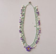 Handmade item Ships from a small business in Turkey Materials:Sand Bead Chain Style:Bead Style :Boho& Hippie Necklace Length:45 santimetre Green Bead Necklace, Green Beaded Necklace, Colorful Necklace, Necklace Colorful, Stil Boho, Daisy Necklace, Necklace Purple, Purple Necklace, Hippie Necklace