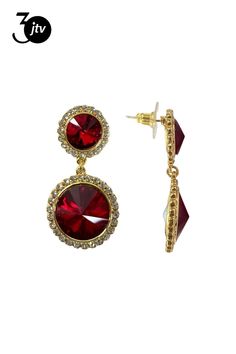 Off Park�� Collection, Gold Tone Crystal Stone Drop Earring. Push Back.  Measures Approximately 2"L x 7/8"W. Stones And Crystals, Gold Tones, Drop Earrings, Stone, Crystals, Gold