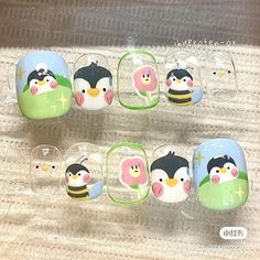 Bluey Bingo Nails, Korea Nail Art, Designed Nails, Nail Cute, Almond Acrylic Nails Designs, Fashion Cottagecore, Harajuku Anime, Nails Trend