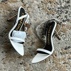 Brand New Tom Ford Padlock Heels. Never Worn. Accidentally Purchased Two Of The Same Shoe. Tom Ford Padlock Heels Outfit, Tom Ford Heels Aesthetic, Tom Ford Shoes Women, Tom Ford White Heels, Silver Tom Ford Heels, Tom Ford Heels, White Toms, Tom Ford Shoes, Heels Aesthetic